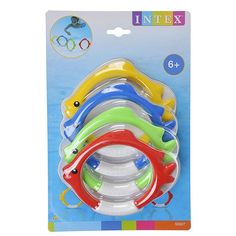 Подводные кольца для игры, от 6 лет, 4 цвета Intex