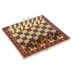 Игровой набор 3 в 1 Шашки-шахматы-нарды деревянный 29 х 29 см No Brand