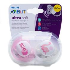 Пустышка Philips Avent ultra soft, Dreams/Лебедь, 0-6 мес., 2 шт, для девочек