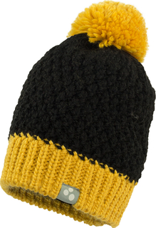 Вязаная шапка Huppa Choco 80102, black/ yellow р.L