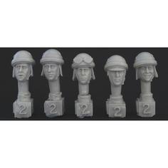 HIH02 5 heads, Italian WW2 AFV helmets Hornet