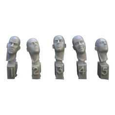 HH18 5 different heads, necks turned right or left Hornet