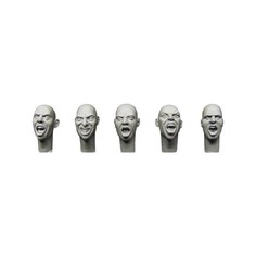 HH38 5 bare heads shouting, War faces Hornet
