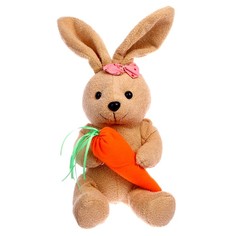 Мягкая игрушка Кролик с морковкой, 20 см, виды МИКС No Brand