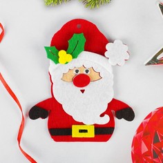 Набор для творчества - создай елочное украшение из фетра Дедушка мороз красный нос No Brand