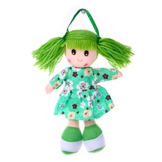 Мягкая игрушка «Кукла», в ситцевом платье, с хвостиками, цвета МИКС No Brand