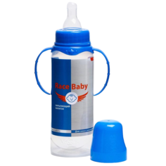 Бутылочка для кормления Race baby, 250 мл цилиндр, с ручками Mum&Baby