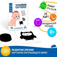 Развивающая игра для новорожденных «Черно-белые картинки», 20 карт А5 Лас Играс