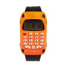 Часы наручные электронные детские, Машинка, ремешок силикон, с калькулятором, l-22 см, мик No Brand