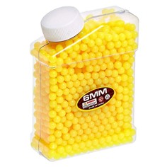 Пульки игрушечные 6 мм пластиковые, 1500 шт., жёлтые, в банке No Brand
