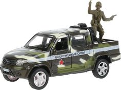 Машина Уаз Pickup Камуфляж 12 см металл инерция с фигуркой солдатика Технопарк