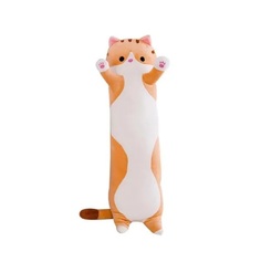 Мягкая игрушка Кот батон рыжий, 50 см / Подушка обнимашка длинный кот сосиска антистресс Toys Baby