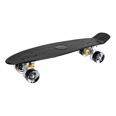 Скейтборд черный с светящимися колесами 56 х 15 см No Brand