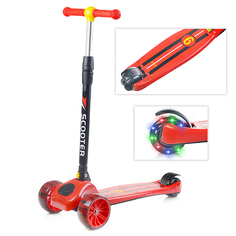 Самокат U040823Y красный, PU, в коробке Oubaoloon