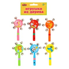Погремушка с бубенцами Веселые зверушки, МИКС No Brand