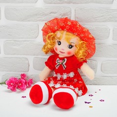 Мягкая кукла Девчушка, юбочка в цветочек, 45 см, цвета МИКС No Brand