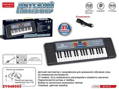 Синтезатор Zhorya с микрофоном, 37 клавиш, зарядка от сети в коробке