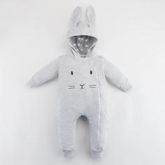 Комбинезон Крошка Я "Зайчик", серый, рост 62-68 см
