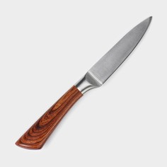Нож для овощей кухонный доляна forest, лезвие 9,5 см, цвет коричневый No Brand