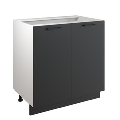 Шкаф напольный 800 симпл, 800х510х820, антрацит/белый No Brand