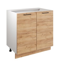 Шкаф напольный 800 симпл, 800х510х820, дуб золотой крафт/белый No Brand