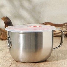 Кружка из нержавеющей стали с вакуумной крышкой, 1,3 л, d=15,5 см No Brand
