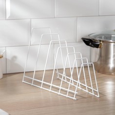 Подставка для крышек настольная, 6 отделений, 15×18,5×32 см, цвет белый No Brand