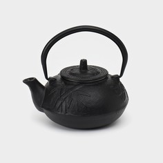 Чайник чугунный, 600 мл, с ситом, эмалированное покрытие внутри, цвет черный No Brand
