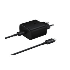 Зарядное устройство Samsung 45W Type-C + кабель Type-C Black EP-TA845XBEGWW