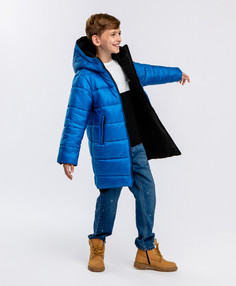 Полупальто двустороннее зимнее на молнии Button Blue (146)
