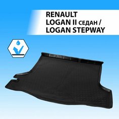Коврик RIVAL 14702002 для Renault Logan Stepway, Renault Logan с 2014 г. чёрный