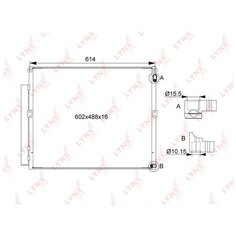 Радиатор Кондиционера С Осушителем LYNXauto арт. RC-0491