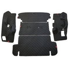 Кожаные 3D коврики в багажник Ford Focus III Хэтчбек 5 дверей (2011+) Полный комплект (с боковинами) Чёрный/ Форд Фокус 3 Хэтчбек 5 дверей (2011+) Autozs