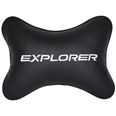 Автомобильная подушка на подголовник экокожа Black с логотипом автомобиля FORD Explorer Vital Technologies