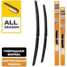 Щетки стеклоочистителя гибридные для Gaz Gazel Next 2014-2021 (550 мм-525 мм) комплект - 2шт. Masuma