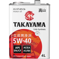 TAKAYAMA Масло Моторное Takayama 5W40 Api Sn, Acea A3/B4 4Л (4Шт) Метал