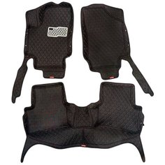 Кожаные 3D коврики Autozs Premium для BMW X5 III (F15) (2013+) черные с красной стежкой / БМВ Х5 3 (Ф15) (2013+) 3Д ковры в автомобиль