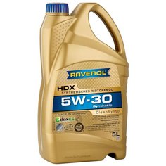 Синтетическое моторное масло RAVENOL HDX SAE 5W-30, 5 л, 1 шт.