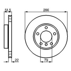 Комплект тормозных дисков передний BOSCH 0986478513 для BMW 3 series (2 шт.)