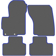 Коврики ЭВА Allmone для Mitsubishi ASX 1 2010 - Н. В, серые с синим кантом, 4шт. / Митсубиси / EVA / ЕВА / автоковрики в салон