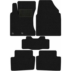 Коврики в салон текстильные Allmone "Стандарт" для Nissan Qashqai 1 (J10) 2006 - 2013, черные, 5шт. / Ниссан Кашкай 1