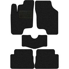 Коврики текстильные Allmone "Комфорт" для Hyundai Getz 1 (TB) 2002 - 2011, черные, 5шт. / Хендай Гетц 1 / ворсовые / автоковрики в салон
