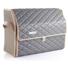 Сумка-кофр органайзер в багажник Cadillac 30L серо-бежевый
