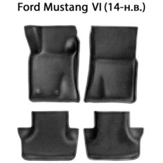 Автомобильные коврики ЭВА с Бортами для Ford Mustang VI (14-н.в). ЕВА соты от SUPERVIP для Форд Мустанг 6 (14-н.в). Серый цвет.