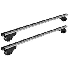 Багажник на рейлинги с просветом Атлант Volkswagen Sharan / Фольксваген Шаран Минивэн 1996-н. в. - аэро дуга, серебро, усиленная Atlant