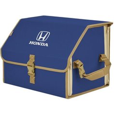 Органайзер-саквояж в багажник "Союз" (размер M). Цвет: синий с бежевой окантовкой и вышивкой Honda (Хонда). A&P Групп