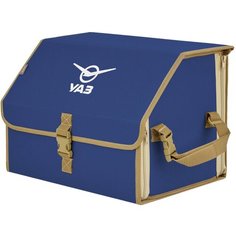 Органайзер-саквояж в багажник "Союз" (размер M). Цвет: синий с бежевой окантовкой и вышивкой УАЗ (UAZ). A&P Групп