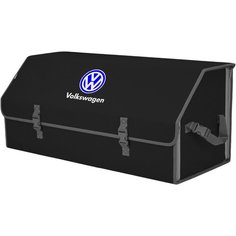 Органайзер-саквояж в багажник "Союз" (размер XXL). Цвет: черный с серой окантовкой и вышивкой Volkswagen (Фольксваген). A&P Групп