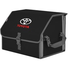 Органайзер-саквояж в багажник "Союз" (размер M). Цвет: черный с серой окантовкой и вышивкой Toyota (Тойота). A&P Групп