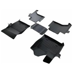 Резиновые 3D LUX коврики в салон SRTK для Toyota Land Cruiser 300 (2021-)